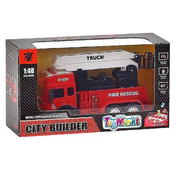 70-2223 Die cast friction πυροσβεστική με φως ΚΑΙ  ήχο 27x15x10cm