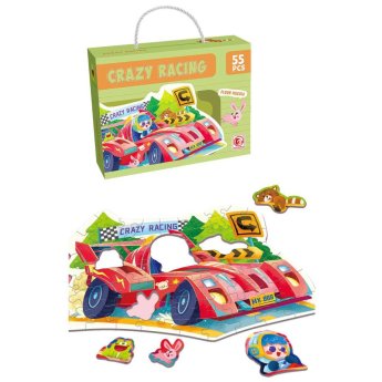 69-1851 Παζλ πατώματος 55 τεμ φόρμουλα crazy racing 23x18x6cm