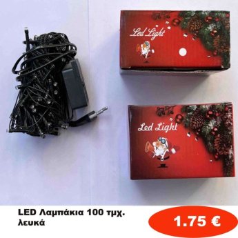 Χριστουγεννιάτικα Λαμπάκια LED 100 τμχ. λευκά