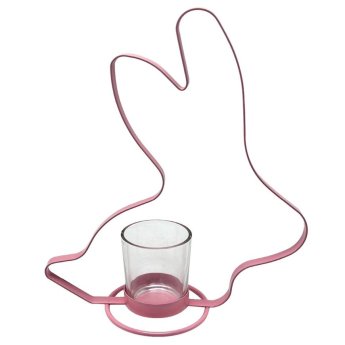 73-2152 Κηροπήγιο Ρεσώ ροζ Λαγός 25x18.5x8.5cm