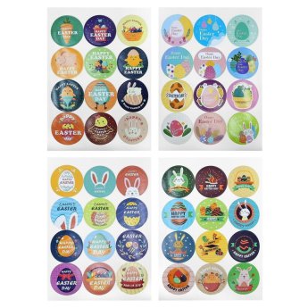 73-2118 Στίκερ Πασχαλινά Στρογγυλά σετ-12 Φύλλα 18x13cm