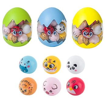 73-1973 Αυγό σετ 18 tem Pull Back Μπαλάκια Σχέδιο Ζωάκια ΑΥΓΟ-19x15. ΖΩΑΚΙ-4.8x4cm