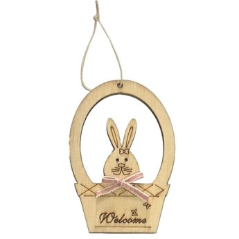 73-1967 Στολίδι Κρεμαστό Καλάθι με Λαγό 10x6.5cm