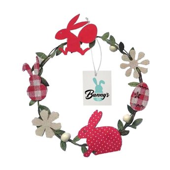 73-1972 Στεφάνι Μεταλλικό Λαγοί-Αυγα Φ16cm