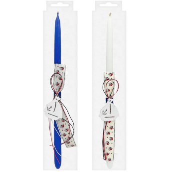 73-1918 Λαμπάδα Κορδέλα Καραβάκι 33cm