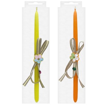 73-1922 Λαμπάδα Λουλούδι Χρωματιστό Πασχαλίτσα 37cm