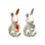 73-1684 Λαγός Κεραμικός Διακοσμητκός Λευκός 10.5x5.5cm