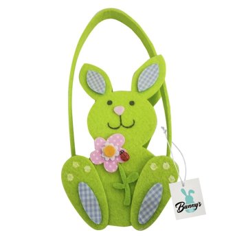 73-1474 Καλάθι Λαγός Τσόχινο με Χερούλι 10x21x6.5cm 21x10x6.5cm