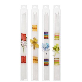 73-1056 Λαμπάδες με Άνθη σετ 2τεμ 40cm