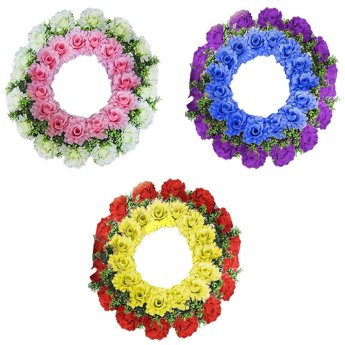 73-964 Στεφάνι Πολλά Τριαντάφυλλα 60cm