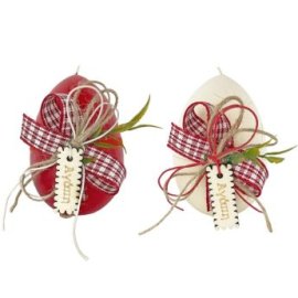 73-1200 Κερί Αυγό Ξύλινο Διακοσμητικό Αγάπη 11cm