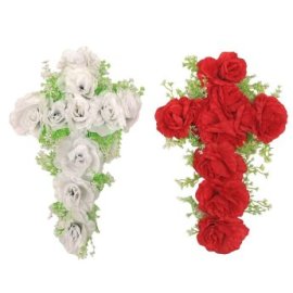 73-778 Σταυρός με Τριαντάφυλλα 47x30cm