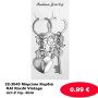 22-3045 Μπρελόκ Καρδιά  KAI  Κλειδί Vintage σετ-2 τεμ -9cm
