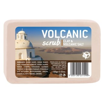 23158 ΣΑΠΟΥΝΙ VOLCANIC scrub -άργιλος και αλάτι ηφαιστείου- 100gr-