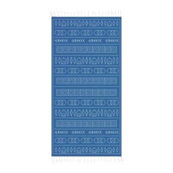 34321 ΠΕΤΣΕΤΑ PESTEMAL ΜΕ ΚΡΟΣΙΑ GREECE  ΜΠΛΕ -90Χ180ΕΚ