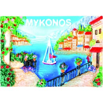 28176 ΜΑΓΝΗΤΑΚΙ ΜΕ ΘΕΑ ΜΕ ΒΑΡΚΑ MYKONOS -7.5Χ5.5ΕΚ -
