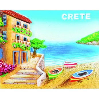 29233 ΜΑΓΝΗΤΑΚΙ ΜΕ ΠΑΡΑΛΙΑ ΚΑΙ ΒΑΡΚΕΣ CRETE -7.5X5.5ΕΚ -