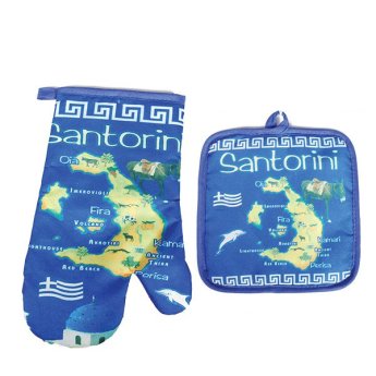 36441 ΒΑΣΗ KAI ΓΑΝΤΙ ΚΟΥΖΙΝΑΣ ΧΑΡΤΗΣ SANTORINI ΣΕΤ2 ΜΠΛΕ