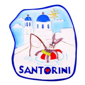 29529 ΜΑΓΝΗΤΑΚΙ ΓΑΙΔΟΥΡΑΚΙ SANTORINI ΛΕΥΚΟ-
