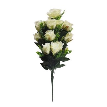 1233-16 ΤΕΧΝΗΤΟ ΦΥΤΟ ΜΠΟΥΚΕΤΟ 18 ΚΕΦΑΛΙΑ ΛΕΥΚΟ 65CM
