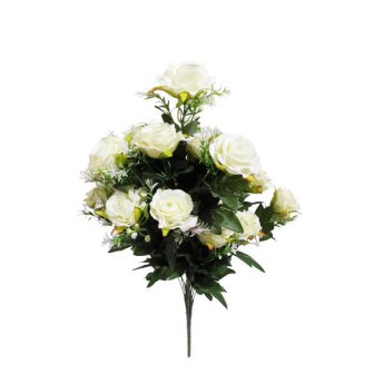 1233-15 ΤΕΧΝΗΤΟ ΦΥΤΟ ΜΠΟΥΚΕΤΟ 18 ΚΕΦΑΛΙΑ ΛΕΥΚΟ 66CM