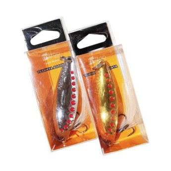 1374-84 MIZOO FISHING ΤΕΧΝΗΤΟ ΔΟΛΩΜΑ  ΑΣΗΜΙ - ΧΡΥΣΟ 7CM