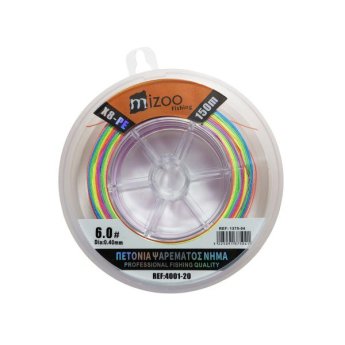 1375-04 MIZOO FISHING ΝΗΜΑ ΨΑΡΕΜΑΤΟΣ ΠΟΛΥΧΡΩΜΟ X8-PE 150M 6.0- O.40MM