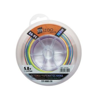1375-04 MIZOO FISHING ΝΗΜΑ ΨΑΡΕΜΑΤΟΣ ΠΟΛΥΧΡΩΜΟ X8-PE 150M 5.0- O.37MM