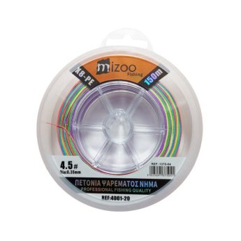 1375-04 MIZOO FISHING ΝΗΜΑ ΨΑΡΕΜΑΤΟΣ ΠΟΛΥΧΡΩΜΟ X8-PE 150M 4.5- O.35MM