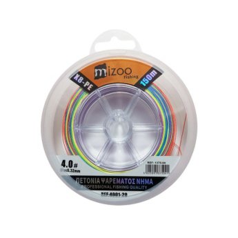 1375-04 MIZOO FISHING ΝΗΜΑ ΨΑΡΕΜΑΤΟΣ ΠΟΛΥΧΡΩΜΟ X8-PE 150M 4.0- O.32MM