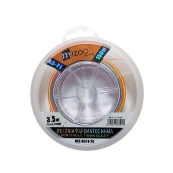 1375-04 MIZOO FISHING ΝΗΜΑ ΨΑΡΕΜΑΤΟΣ ΠΟΛΥΧΡΩΜΟ X8-PE 150M 3.5- O.30MM