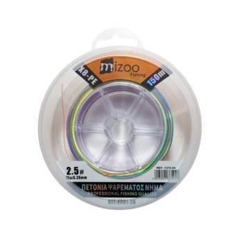 1375-04 MIZOO FISHING ΝΗΜΑ ΨΑΡΕΜΑΤΟΣ ΠΟΛΥΧΡΩΜΟ X8-PE 150M 2.5- O.26MM