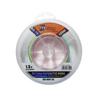 1375-04 MIZOO FISHING ΝΗΜΑ ΨΑΡΕΜΑΤΟΣ ΠΟΛΥΧΡΩΜΟ X8-PE 150M 1.5- O.20MM