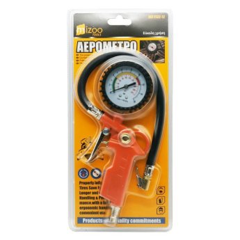 1132-12 MIZOO TOOLS ΑΕΡΟΜΕΤΡΟ ΕΛΑΣΤΙΚΩΝ ΜΕ ΜΑΝΟΜΕΤΡΟ 23CM