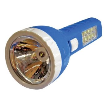00600047 Πλαστικός επαναφορτιζόμενος φακός led 700mAh με 8 led στην λαβή