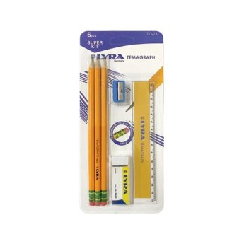 30101344 Σετ 3 μολύβια με ξύστρα γόμα και χάρακα