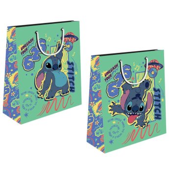19-390 Τσάντα Δώρου Χάρτινη με Foil Lilo - Stitch 32cm 32x26x12cm