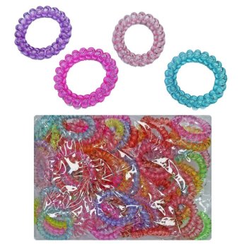 20-1397 Λαστιχάκι Μαλλιών Σπιράλ Ιριδίζον o4.5cm