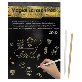 84-351 Magic Scratch Μπλόκ 40 Μαύρες Σελίδες kai 2 Μολύβια 21x14.5cm