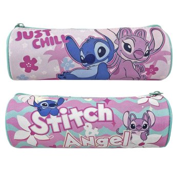 50-3253 Κασετίνα Βαρελάκι Stitch Girl 23x8cm