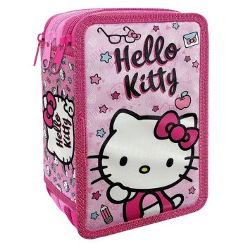 50-3233 Κασετίνα Γεμάτη Τριπλή Hello Kitty 19.5x12.5x7cm