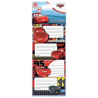 50-3133 Ετικέτες Cars σετ-5 Φύλλα 20 Ετικέτες