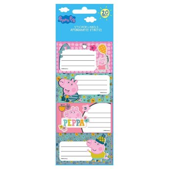 50-3086 Ετικέτες Peppa pig σετ-5 Φύλλα 20 Ετικέτες
