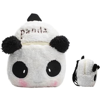 50-3007 Τσάντα Πλάτης Νηπίου Βελούδινη Panda 26x24x10cm