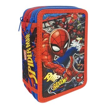 50-2795 Κασετίνα Γεμάτη Τριπλή Spiderman 19.5x12.5x7cm