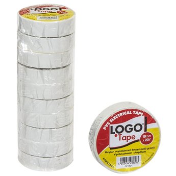 29-163 Μονωτική Ταινία Logo Λευκή 19mm x 18.3m