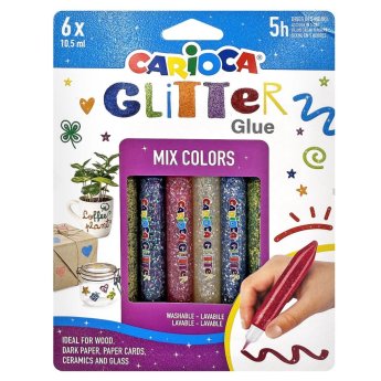 96-410 Κόλα Glitter Multi σετ-6τ Carioca 6x10.5mL