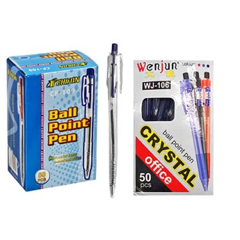 60-267 Στυλό Διάφανο Κλιπ Ballpoint Μπλε 0.8mm