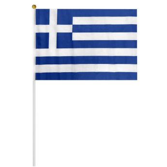 96-12 Σημαία Ελληνική Πάνινη με Λαβή 32x45cm λαβή-60cm