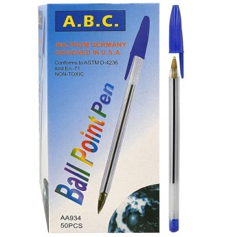 60-15 Στυλό Κλασσικό Διάφανο Ballpoint Μπλε 1mm